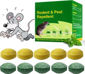 10 Pack Mice Repellent, Natural Repel Mouse with Natural Peppermint Oil, Safe for Families and Pets