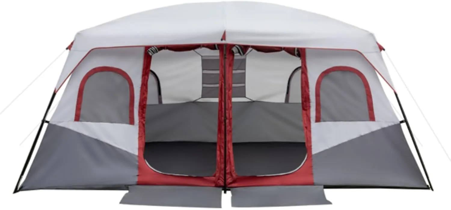 10 Person Family Cabin Tent, 2 Room Extra Large Tent, Outdoor Shelter with Storage Bag for Camping Accessories, Suitable for Outdoor Travel, Hiking Camping