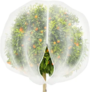 10 x 10 Ft Large Garden Mesh Netting for Plants,Pest Barrier Bug Netting with Drawstring and Zipper for Blueberry Bushes Fruit Tree Flower Vegetable