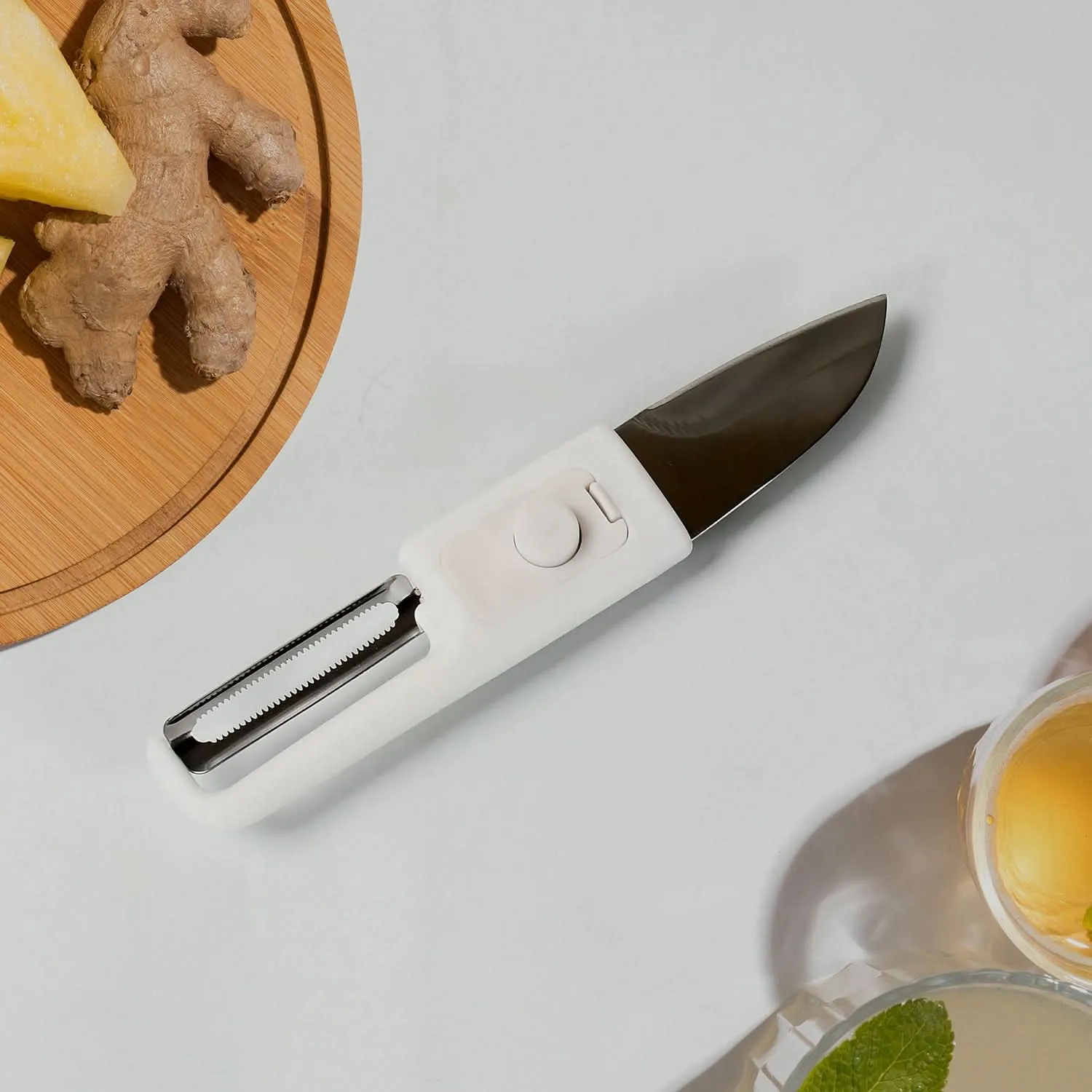 10052 Multifunctional Peeler Two In One Fruit Knife Fruit And Vegetable Cutting Knife sawtooth Peeler Apple Carrot Potato Fruit Slice Antiskid