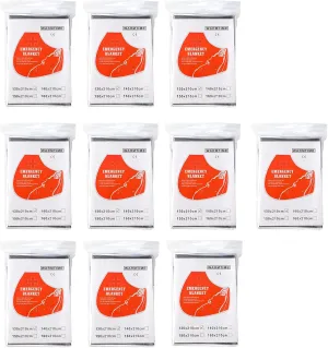 10lots Heavy Type Survival Blankets Reusable Emergencies Hiking Blankets for Outdoor and Emergencies Situations