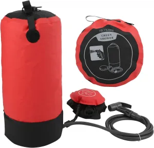 11L Camping Shower Bag,Portable Large Capacity Outdoor Bath Bag with Shower Header,Robust PVC Pressure Shower Bag for Beach Trip,Camping and Hiking[11L-Red]