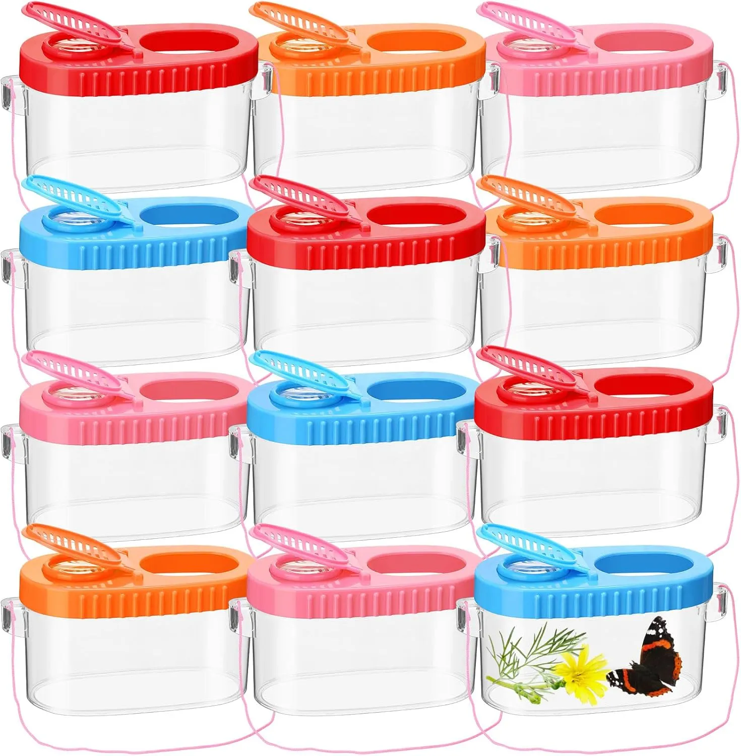 12 Pcs Insect Bug Viewer for Kids Explorer Outdoor Set Bug Catcher Containers for Insects Magnifying Insect Box Observation Kit for Science Nature Exploration Collecting