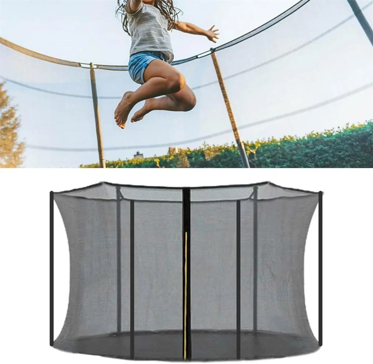 12FT Trampoline Replacement Net Safety Net, Tear-Proof, UV-Resistant Trampoline Safety Net for Round Trampoline