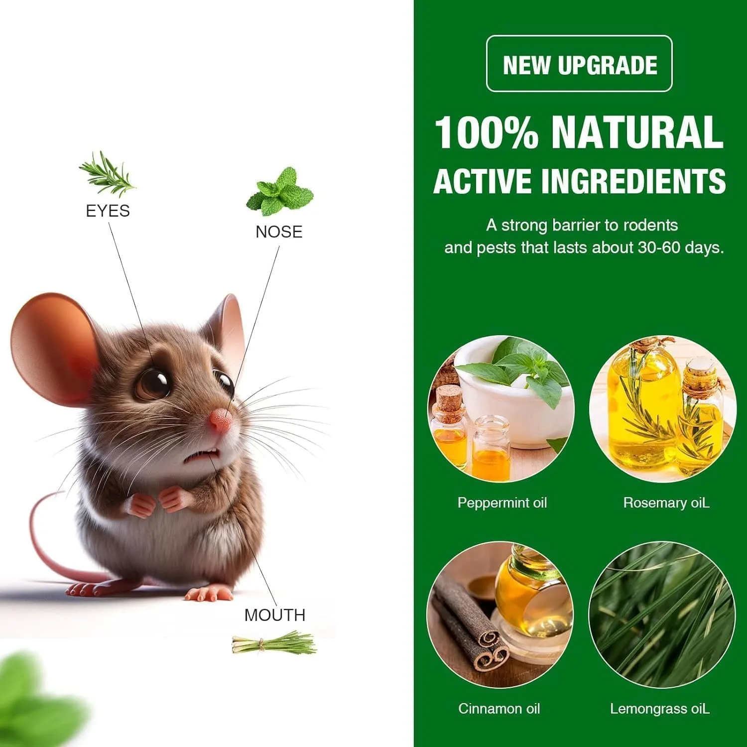 12P Rodent Mice Repellent, Peppermint Oil to Repel Mice and Rats, Rodent Mouse Repellent for Car, Natural Ingredients Rat Repellent Balls Deterrent Indoor