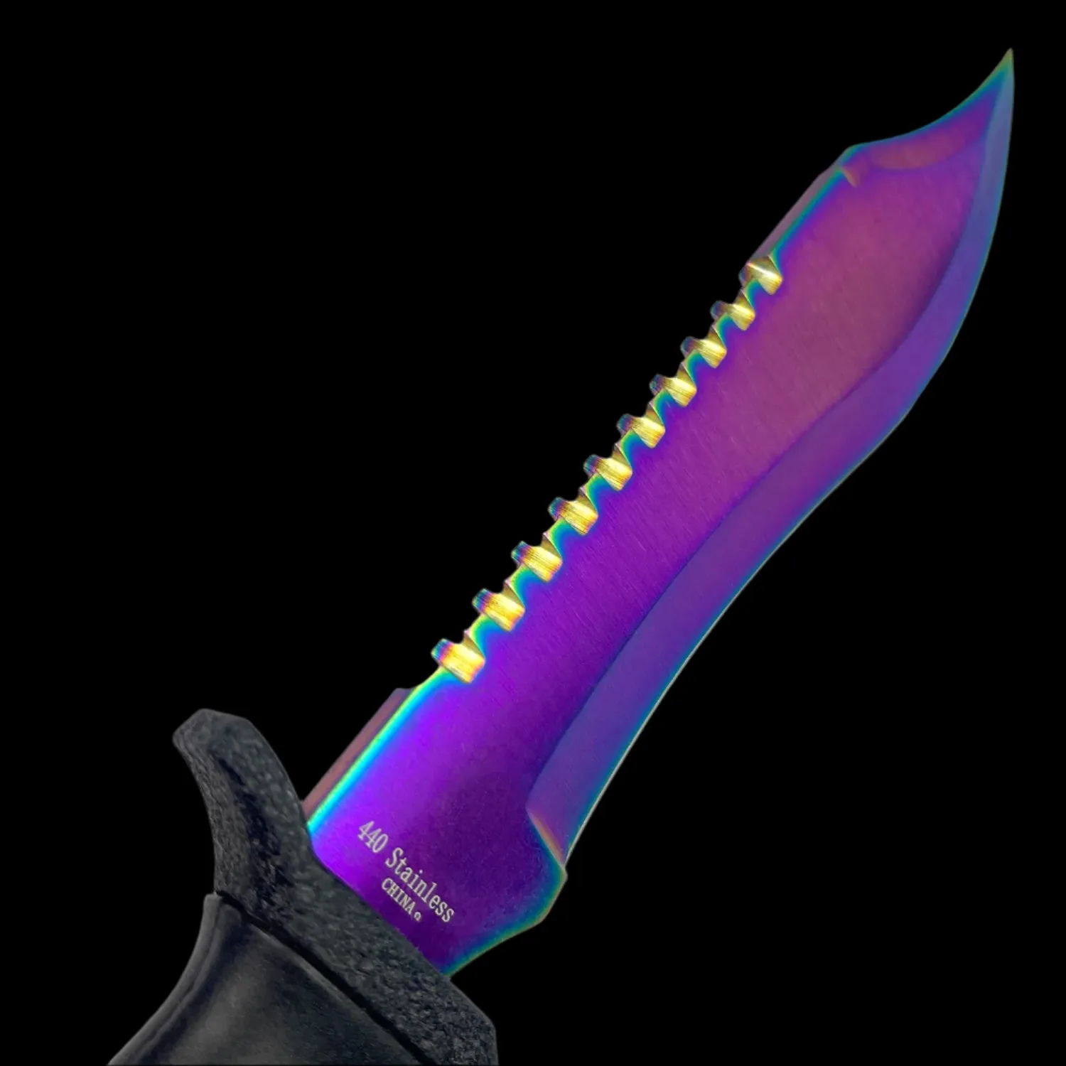 12" Tactical Knife With Rainbow Blade