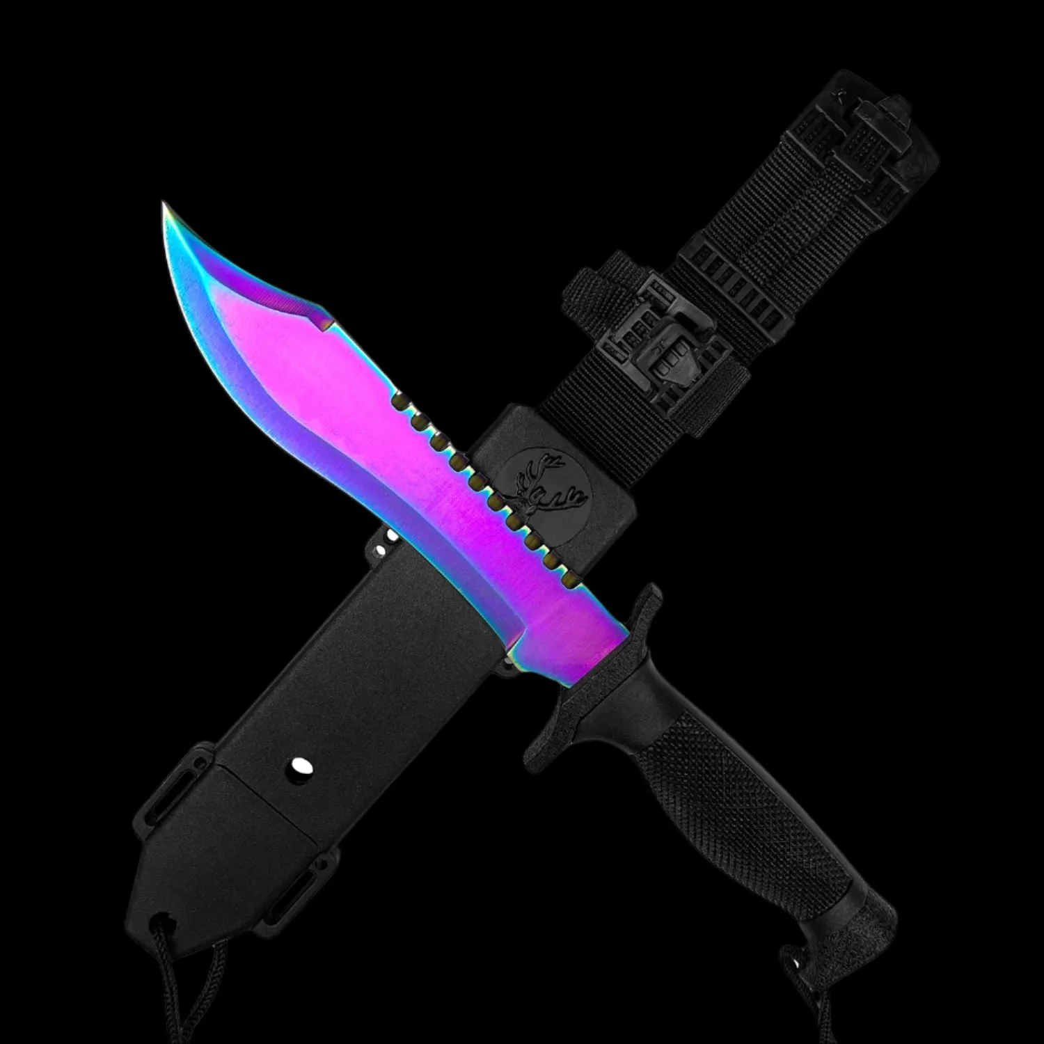 12" Tactical Knife With Rainbow Blade