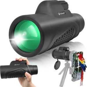 12x50 Handheld Monocular Telescope BAK-9 Prism Monoscope for Bird Watching Hunting Camping Traveling Stargazing Wildlife