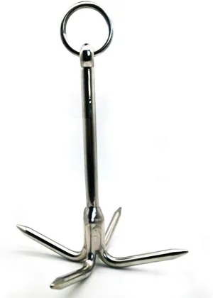 14.5" Heavy Duty Grappling Hook with 4-Claw Grapnel Anchor Stainless Steel 316 for Anchor Retrieving,Outdoor Hiking,Tree Limb Removal,Boat Anchor,Kayaks,Inflatables and Skiffs