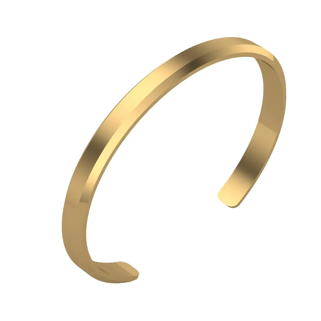 14K or 18K Solid and Very Heavy White Gold or Yellow Gold Or Rose Gold Men's Cuff Bangle 6mm Width Knife Cut Edges Design Brush Top Finish (7.5, 18K Yellow Gold)