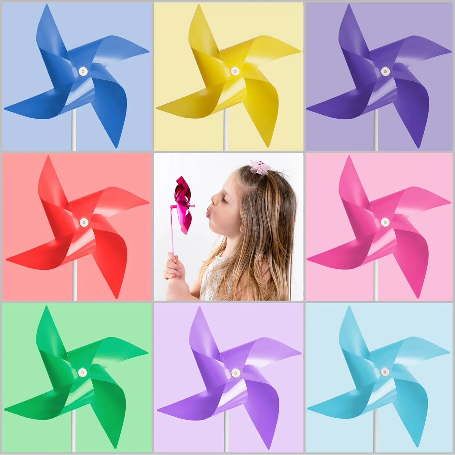 150 Pack Pinwheels for Kids, Fun Carnival Toys and DIY Party Favors, Outdoor Decor Wind Spinners for Yard and Garden, Dark Green (150 PCS)