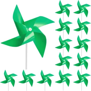 150 Pack Pinwheels for Kids, Fun Carnival Toys and DIY Party Favors, Outdoor Decor Wind Spinners for Yard and Garden, Dark Green (150 PCS)