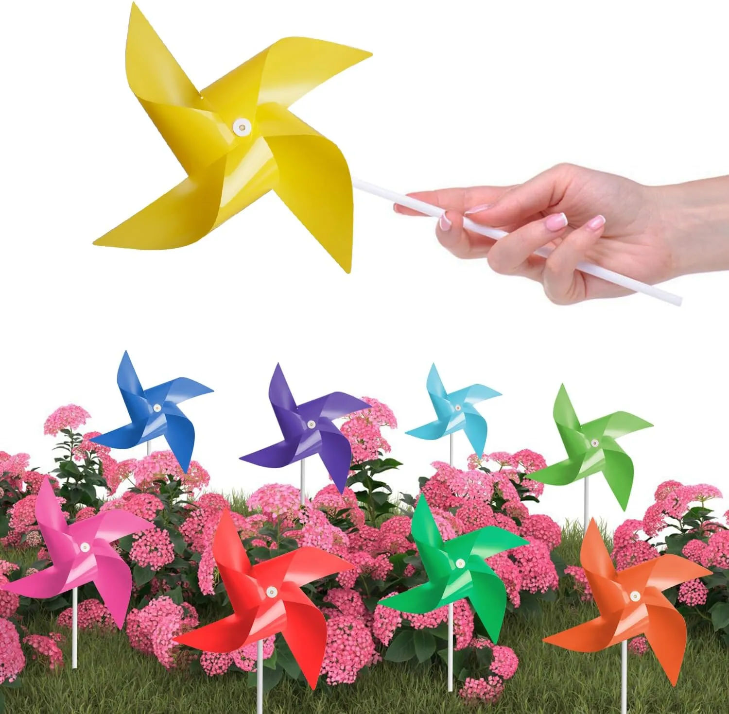 150 Pack Pinwheels for Kids, Fun Carnival Toys and DIY Party Favors, Outdoor Decor Wind Spinners for Yard and Garden, Dark Green (150 PCS)
