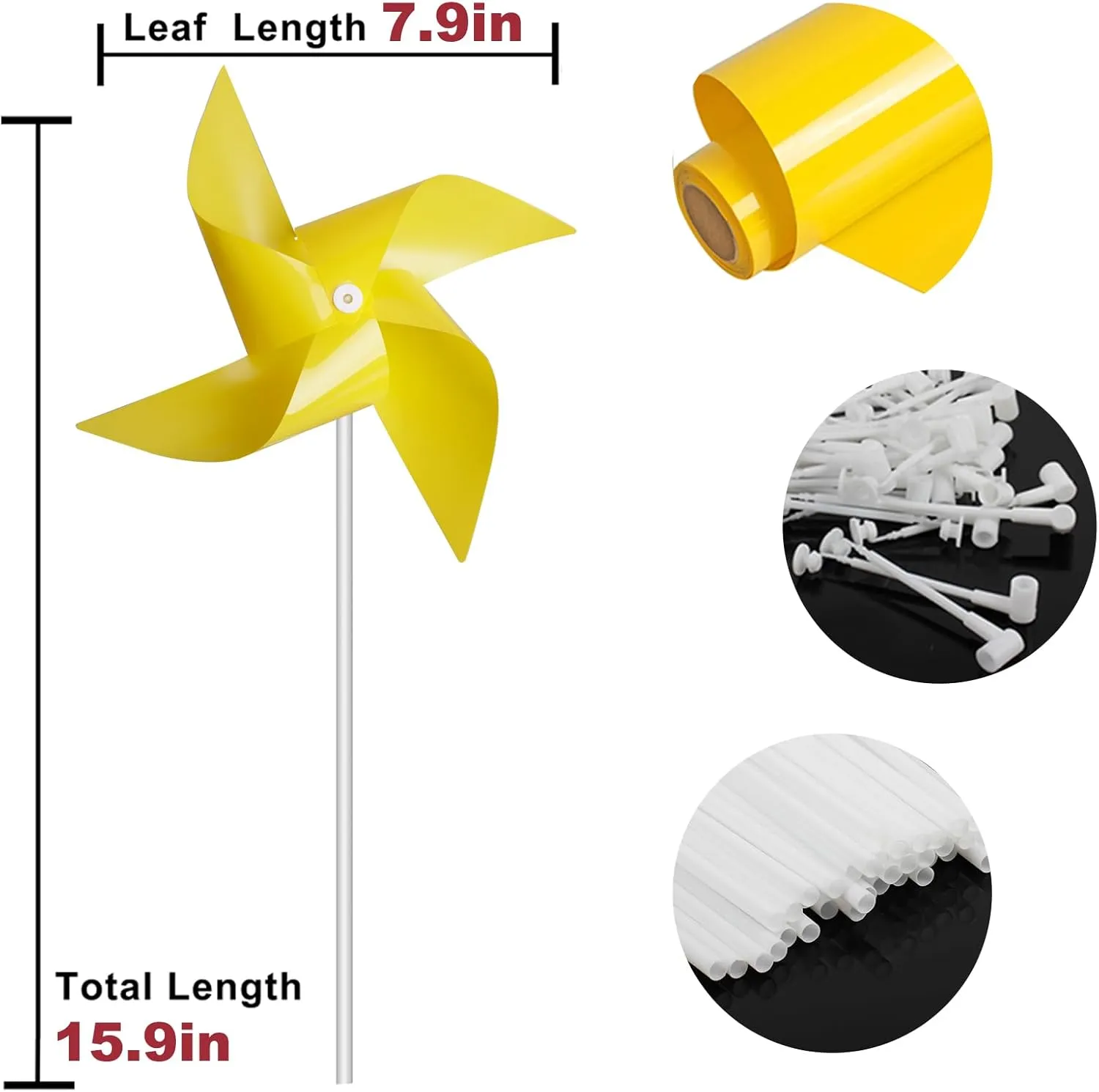 150 Pack Pinwheels for Kids, Fun Carnival Toys and DIY Party Favors, Outdoor Decor Wind Spinners for Yard and Garden, Dark Green (150 PCS)
