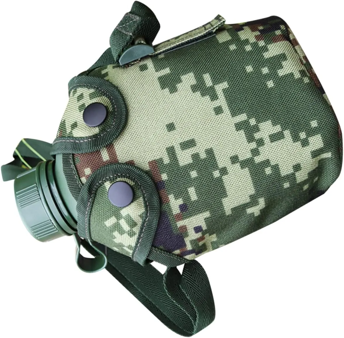 1Set Canteen Aluminum Alloy Water Bottle with Snap Closure Pouch Durable Outdoor Kettle for Camping and Hiking Leak Design Easy to Carry