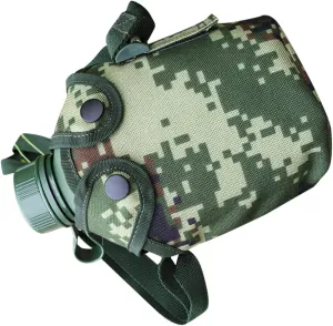 1Set Canteen Aluminum Alloy Water Bottle with Snap Closure Pouch Durable Outdoor Kettle for Camping and Hiking Leak Design Easy to Carry