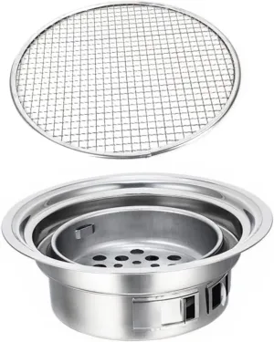 1Set Portable Stainless Steel Korean Bbq Grill Outdoor Cooking Stove Compact Barbecue Oven for Camping Picnics and Home Use Durable Easy to Use Bbq Supplies