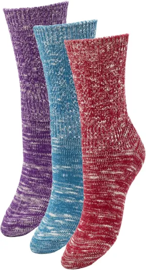 1SOCK2SOCK - Women's Warm Fuzzy Thermal Turkish Cotton Crew Socks - Cold Weather & Hiking