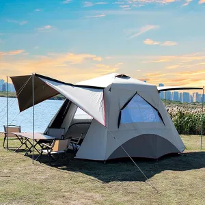 2-3 Man Person Instant Tent Automatic Pop Up Ultralight Dome Tents,4 Seasons Waterproof Windproof Family Camping Tent with Removable Outer Tarpaulin,Double Layers