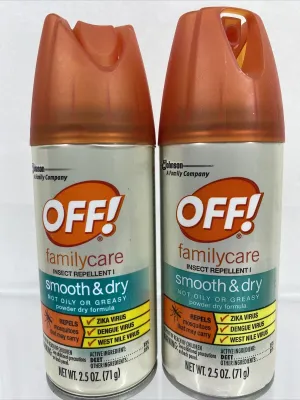 (2) OFF! Family Care Insect & Mosquito Repellent I Smooth & Dry Bug Spray 2.5oz