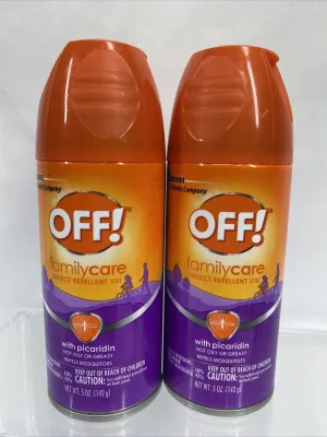 (2) OFF! Family Care Insect Repellent VIII Spray With Picaridin Mosquito 5oz