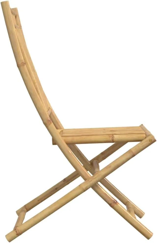 2-Pack Bamboo Folding Patio Chairs 18.1"x26"x39" Outdoor Furniture with 286.6lb Capacity, Foldable Garden Chairs for Poolside, Camping, Beach, and Backyard Dining