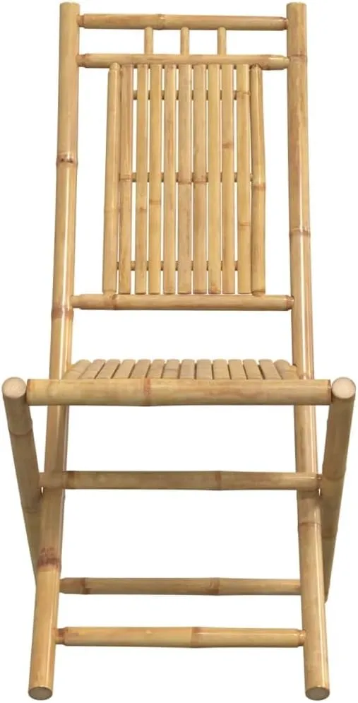 2-Pack Bamboo Folding Patio Chairs 18.1"x26"x39" Outdoor Furniture with 286.6lb Capacity, Foldable Garden Chairs for Poolside, Camping, Beach, and Backyard Dining