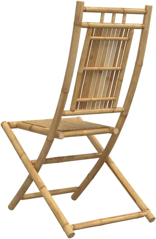 2-Pack Bamboo Folding Patio Chairs 18.1"x26"x39" Outdoor Furniture with 286.6lb Capacity, Foldable Garden Chairs for Poolside, Camping, Beach, and Backyard Dining