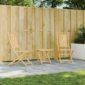 2-Pack Bamboo Folding Patio Chairs 18.1"x26"x39" Outdoor Furniture with 286.6lb Capacity, Foldable Garden Chairs for Poolside, Camping, Beach, and Backyard Dining