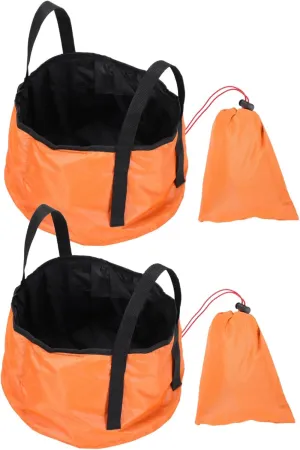 2 Pack Collapsible Foot Soak Tubs Portable Folding Bucket Lid Perfect for Camping Fishing Hiking