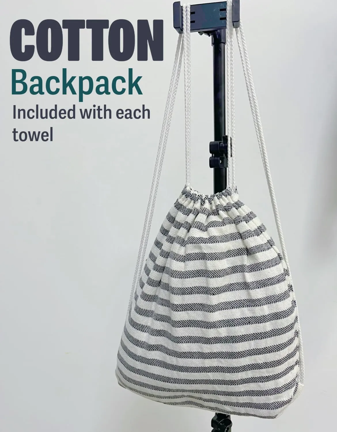 2 Pack! Turkish Beach Towel   Backpack - Handmade Oversized Cotton Beach Towel - 39" x 72" for Bath, Beach, Pool, Picnic, Yoga - Royal Blue
