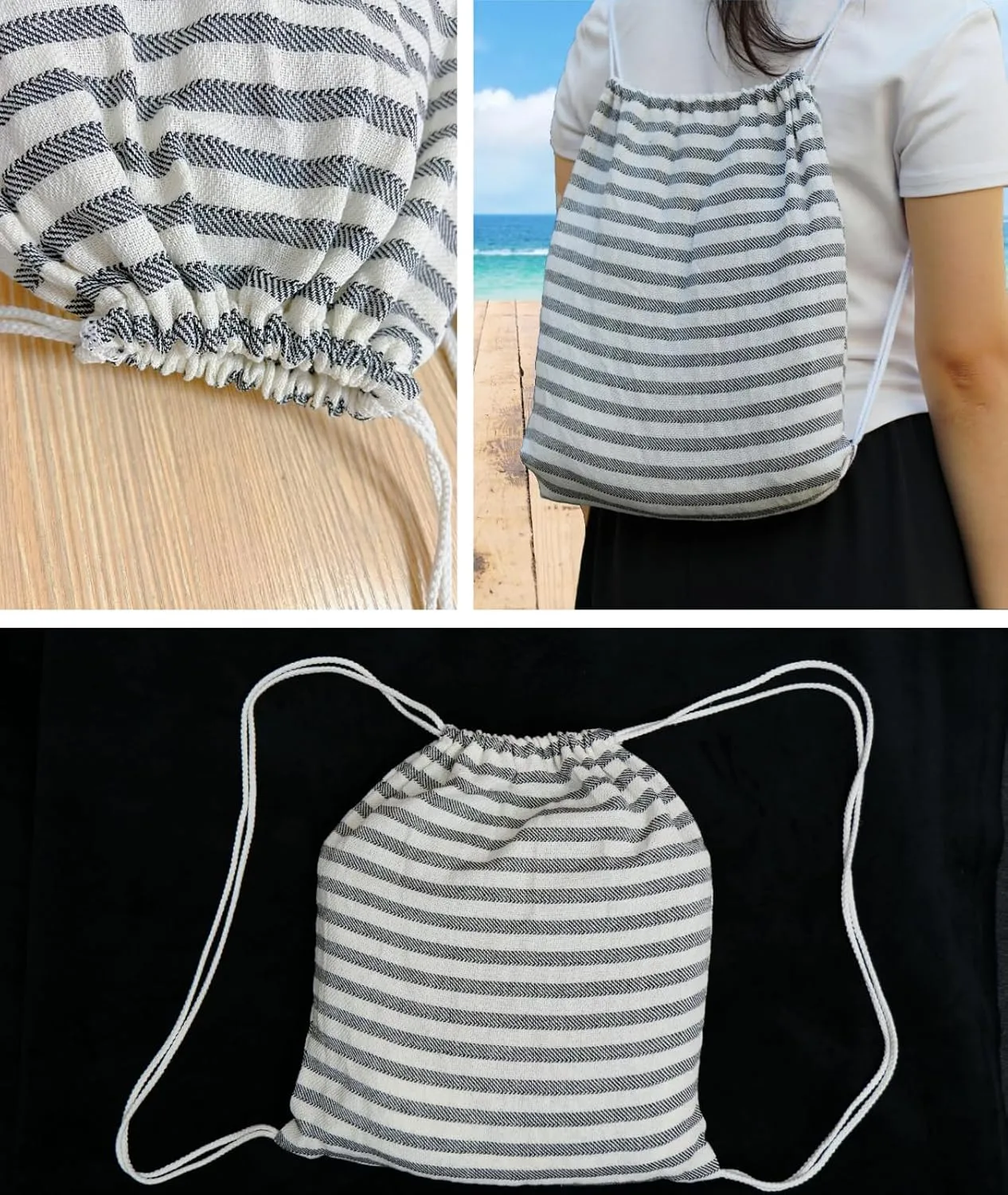 2 Pack! Turkish Beach Towel   Backpack - Handmade Oversized Cotton Beach Towel - 39" x 72" for Bath, Beach, Pool, Picnic, Yoga - Royal Blue
