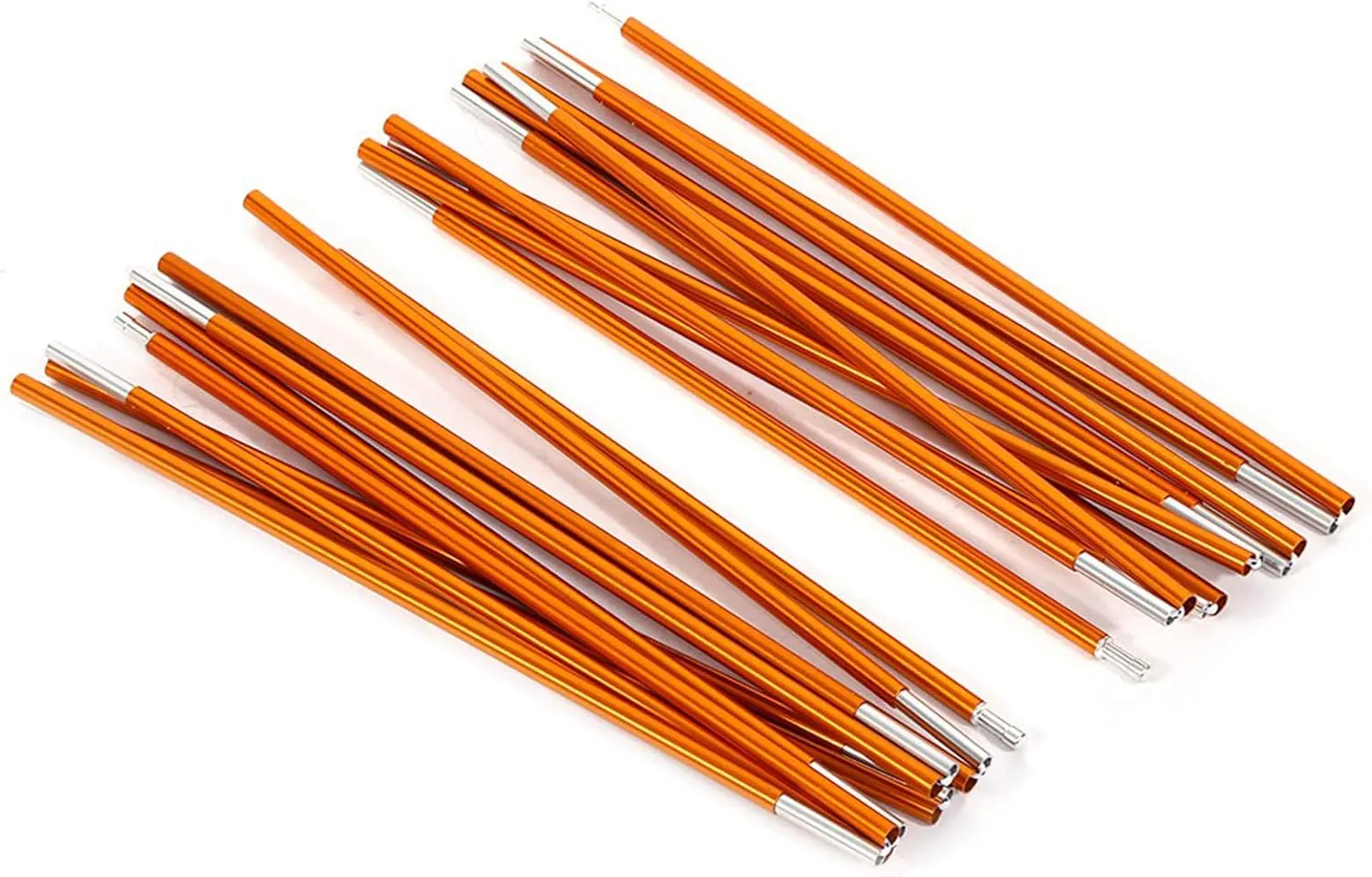 2 Piece Outdoor Aluminum Tent Pole Supports, Tent Pole Replacements, Outdoor Tent Pole Accessories for Hiking, Camping, Golden Tent