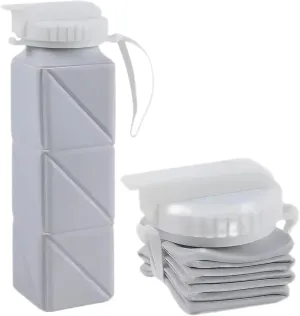 20 Oz Water Bottles Collapsible (Set Of 2) BPA Free Leakproof Lightweight Foldable Silicon Water Bottles Twistable Water Cup(9)