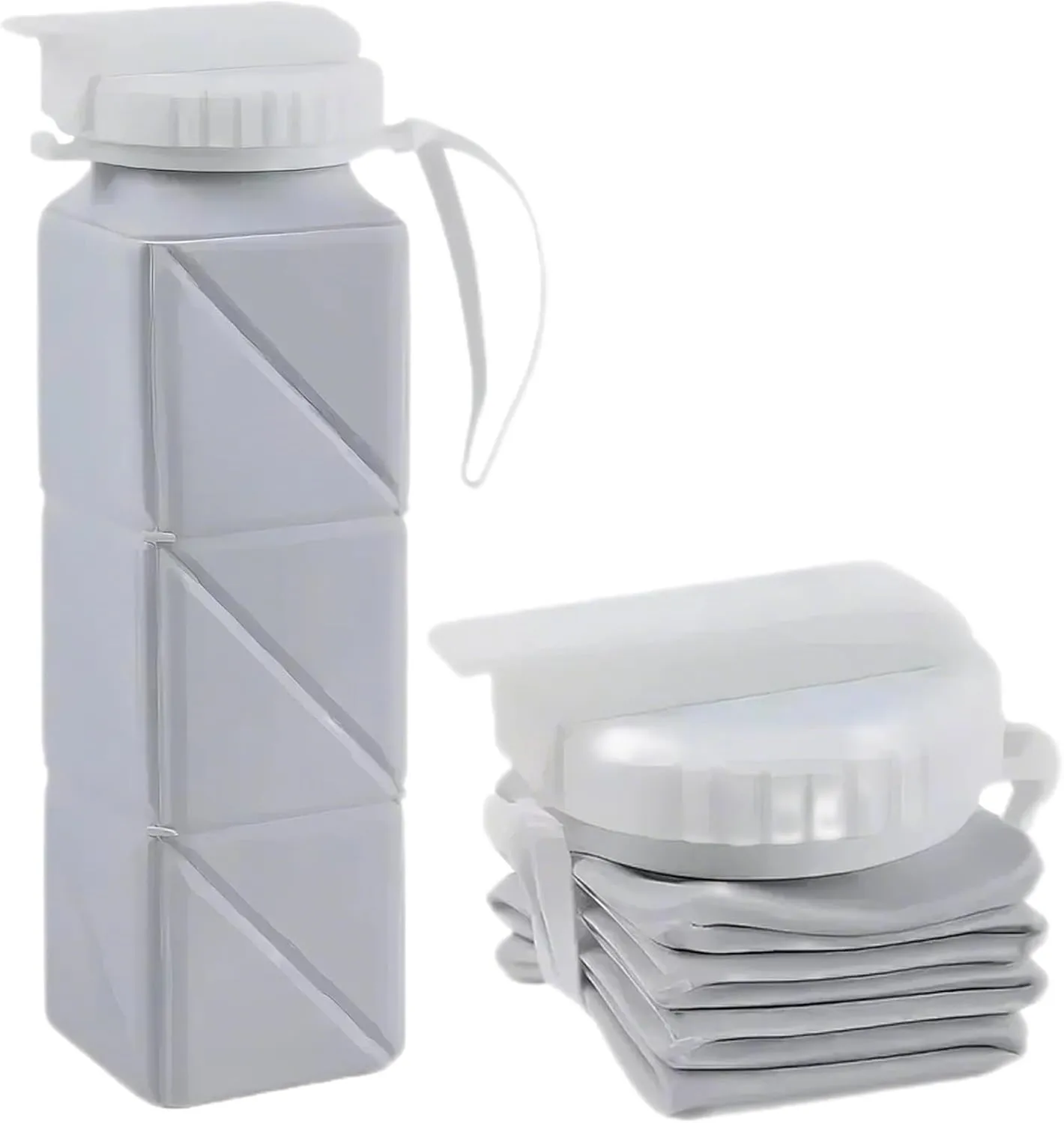 20 Oz Water Bottles Collapsible (Set Of 2) BPA Free Leakproof Lightweight Foldable Silicon Water Bottles Twistable Water Cup(9)