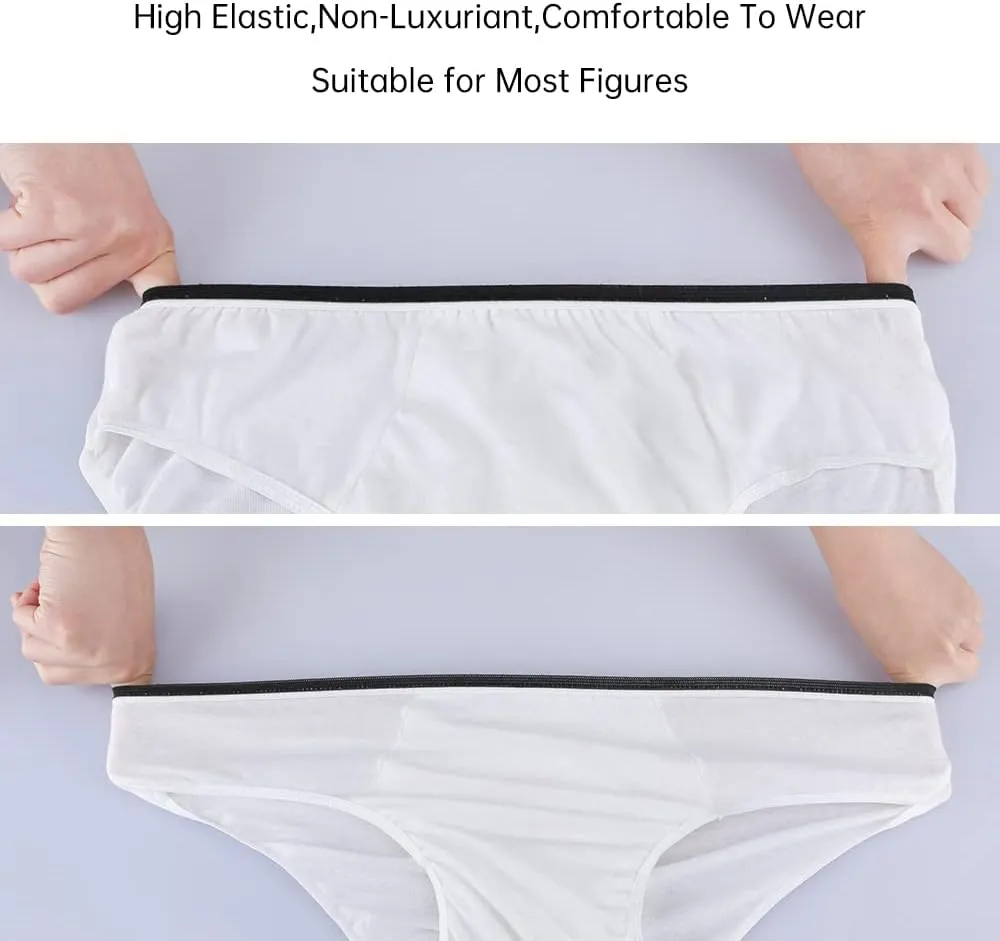 20 Packs Mens Cotton Disposable Underwear Panties Portable Briefs for Travel Fitness Hotel Spa Hospital Mid Waist