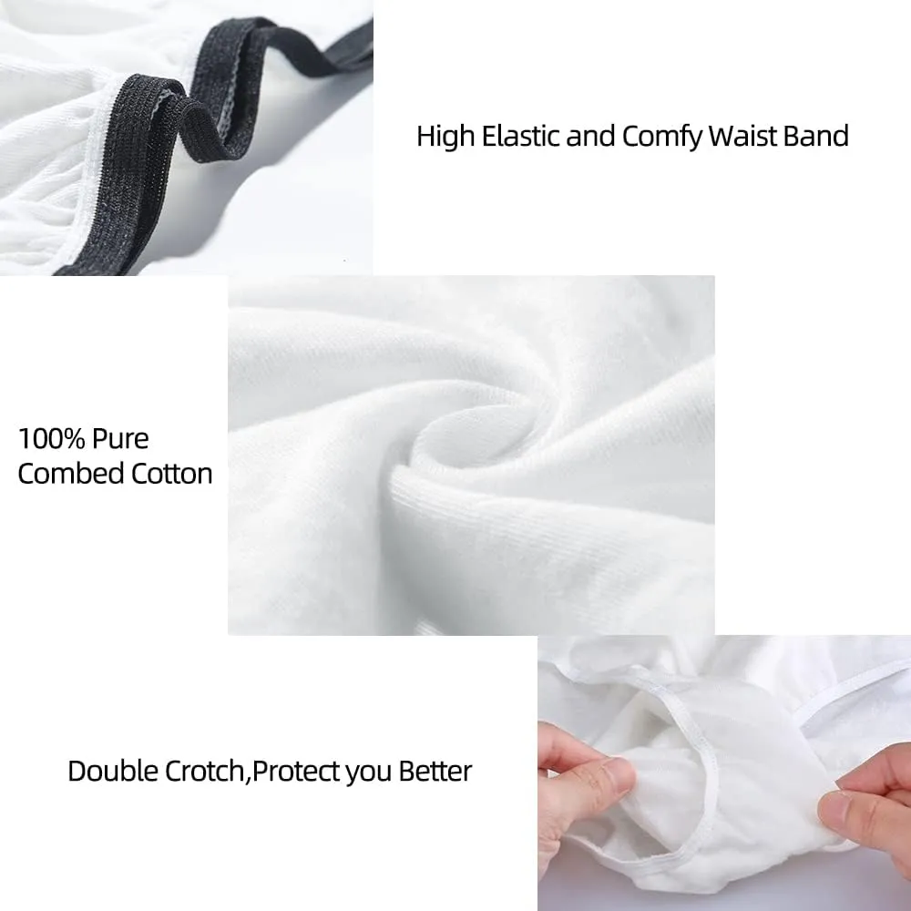 20 Packs Mens Cotton Disposable Underwear Panties Portable Briefs for Travel Fitness Hotel Spa Hospital Mid Waist