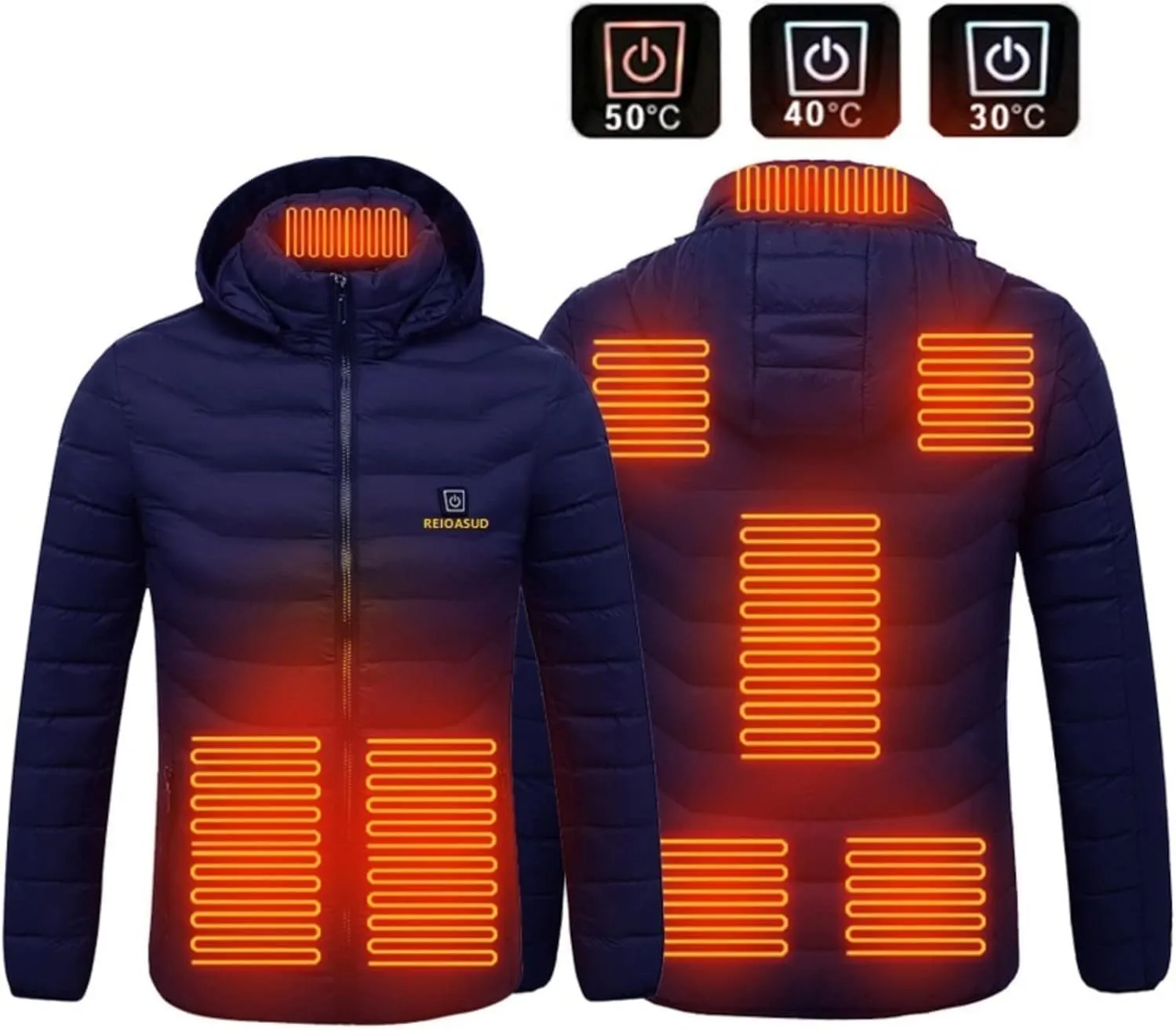 2025 Heated Hoodie Multiple Heating Zones Coat for Men and Women,Heated Jacket with 3 Heating Levels,Zip Heated Vest
