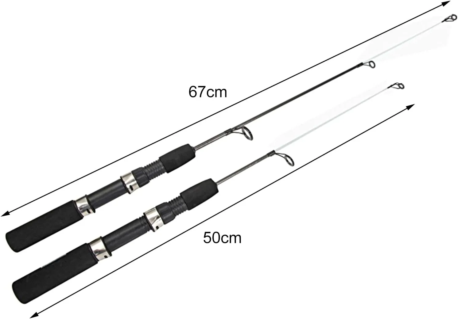 20/26 Inch Ice Fishing Rod and Reel Combo, Plastic Heavy Duty Sturdy Ice Fishing Rod, Telescopic Angled Fishing Rod and Reel Combo Mini Fishing Rod Pen Ultra Light for Winter