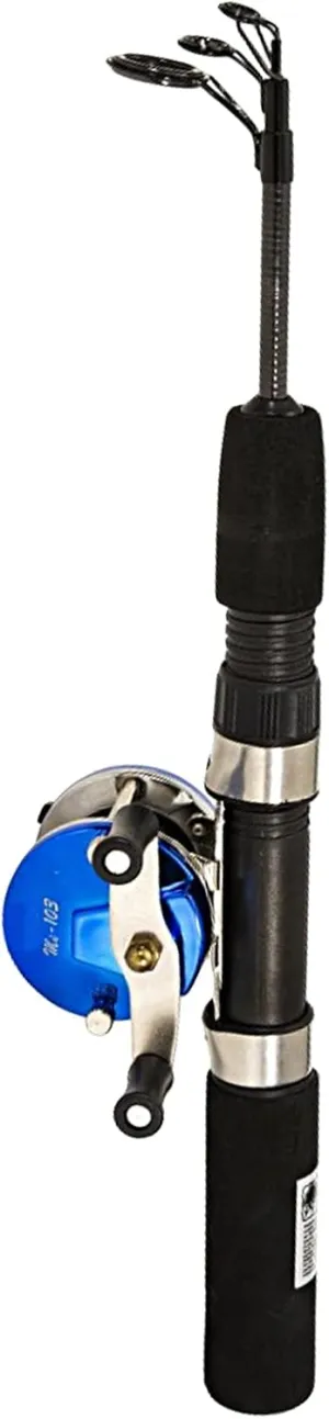 20/26 Inch Ice Fishing Rod and Reel Combo, Plastic Heavy Duty Sturdy Ice Fishing Rod, Telescopic Angled Fishing Rod and Reel Combo Mini Fishing Rod Pen Ultra Light for Winter