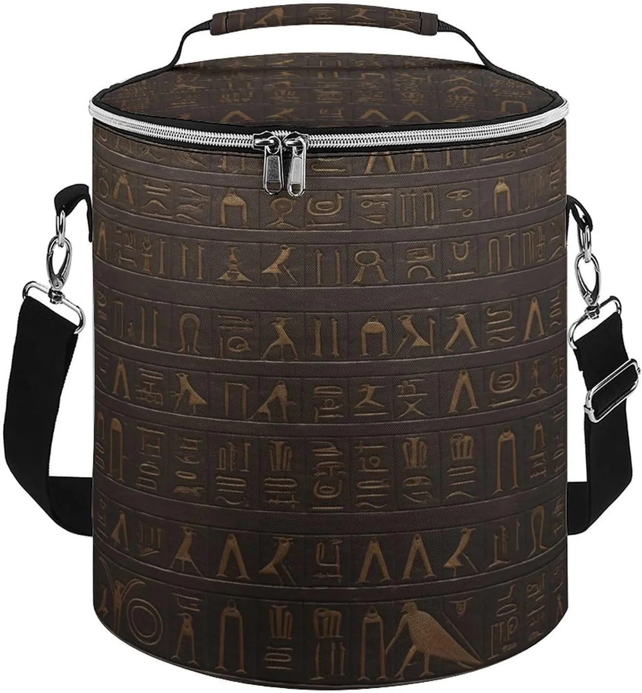 24 Cans Collapsible Soft Cooler Bag,Ancient Egyptian Hieroglyph Large Leakproof Camping Cooler,Portable Travel Cooler for Picnic, Camping, Beach, Trip