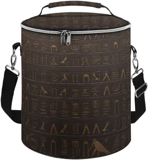 24 Cans Collapsible Soft Cooler Bag,Ancient Egyptian Hieroglyph Large Leakproof Camping Cooler,Portable Travel Cooler for Picnic, Camping, Beach, Trip