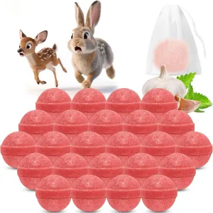 24PCS Deer Rabbit Repellent - Natural Peppermint Oil Deer Repellent for Garden Lawn Yard, Rabbit Repellant Keep from Eating Plants Flowers, for Kids and Pet Safe