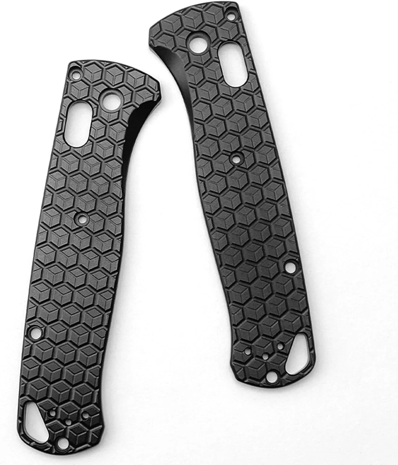 2PCS Brushed Custom Pattern Scales Knife Handle Fit For Benchmade Bugout 535 Folding Knife Aluminium Alloy Repair Parts (Black)