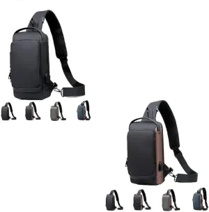 2PCS Carbon Fiber Streamline Anti-Theft Sling Bag