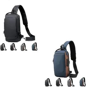 2PCS Carbon Fiber Streamline Anti-Theft Sling Bag