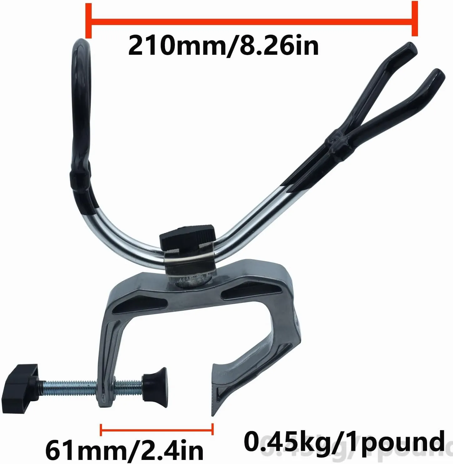 2pcs Fishing Boat Rods Holder with Adjustable Large Clamp Opening 360° Degree Adjustable for Pontoon， Boats ，Bank， Fishing Rod Racks Mount on Horizontal or Vertical Side