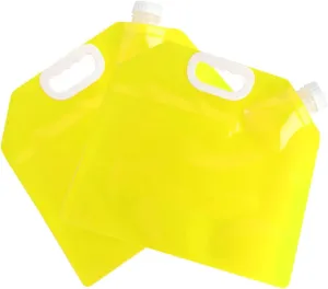 2Pcs Large Capacity Portable Collapsible Water Bag Outdoor Drinking Water Carrier Container for Camping Hiking Picnic Bbq Yellow