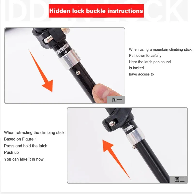 2Pcs Lightweight Carbon & Aluminum Trekking Poles for Hiking