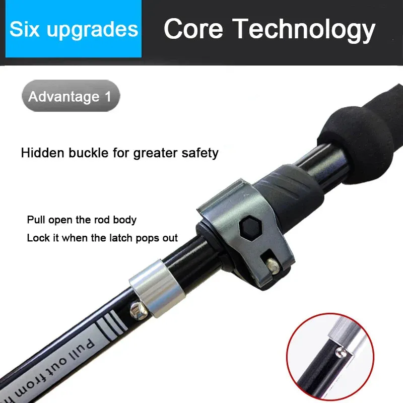 2Pcs Lightweight Carbon & Aluminum Trekking Poles for Hiking